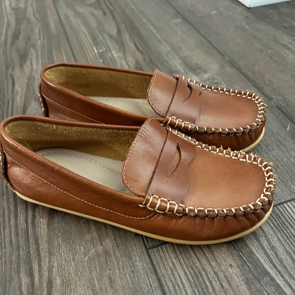 Kids Elephantito Brown Leather Loafers